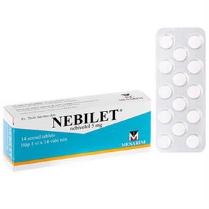 Nebilet 5mg trị tăng huyết áp, suy tim