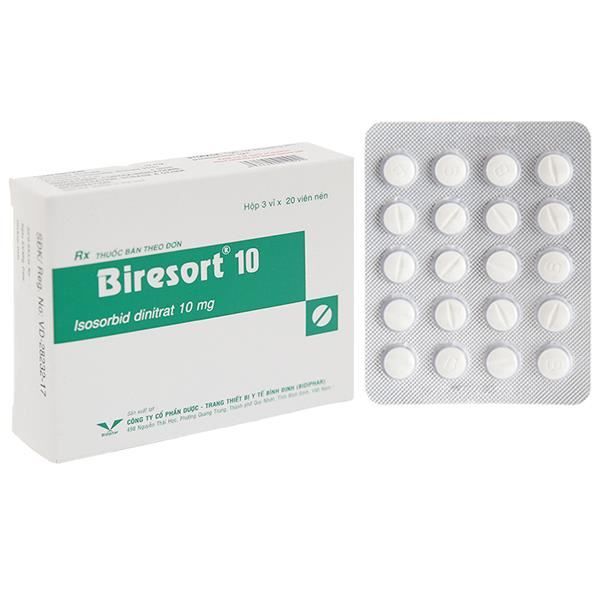 Biresort 10 trị đau thắt ngực, suy tim