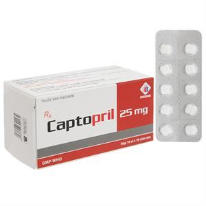 Captopril Domesco 25mg trị tăng huyết áp, suy tim