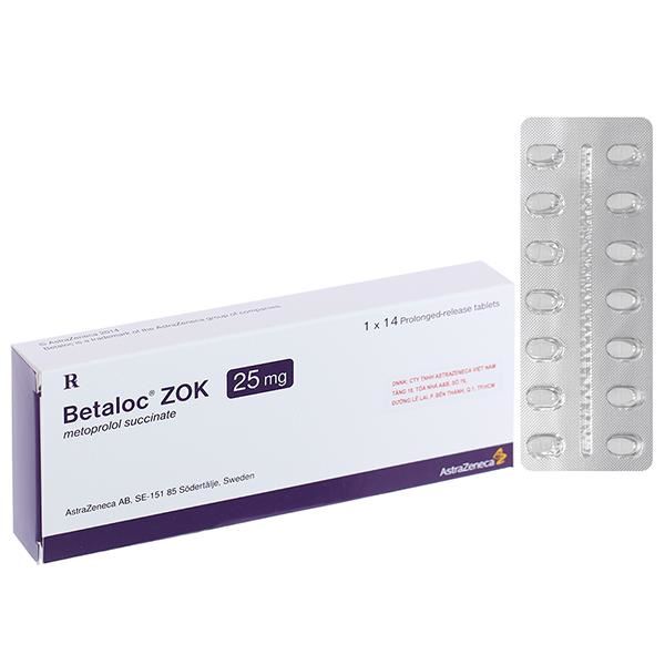 Betaloc ZOK 25mg trị tăng huyết áp, đau thắt ngực