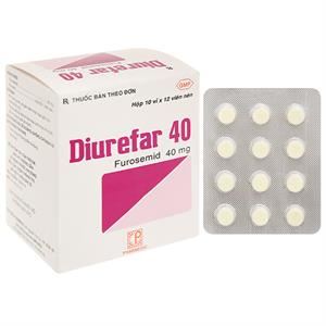 Diurefar 40 trị phù do suy tim, xơ gan, bệnh thận, tăng huyết áp