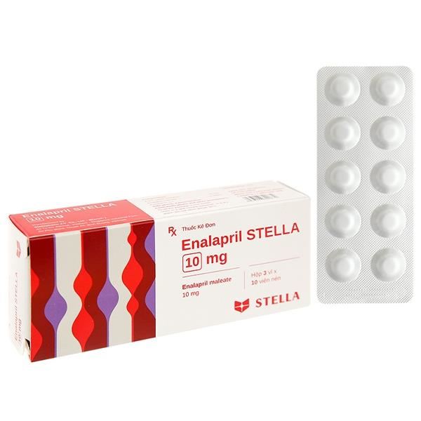 Enalapril Stella 10mg trị tăng huyết áp, suy tim sung huyết