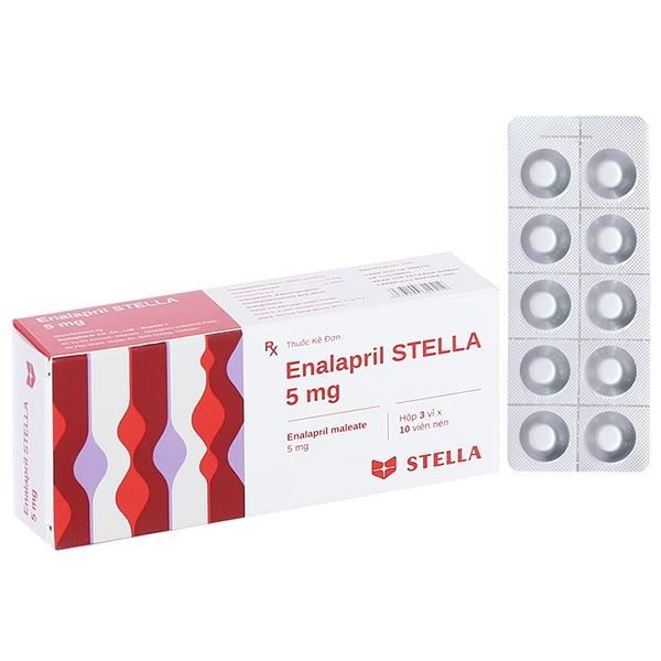 Enalapril Stella 5mg trị tăng huyết áp, suy tim
