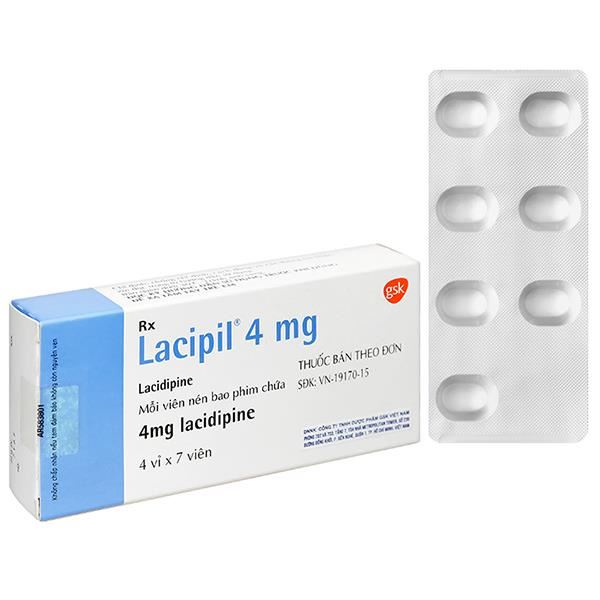 Lacipil 4mg trị tăng huyết áp đơn trị liệu hoặc kết hợp