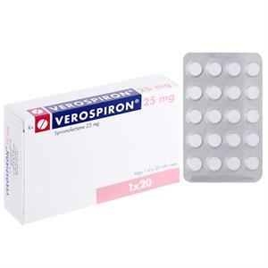 Verospiron 25mg trị phù, tăng huyết áp