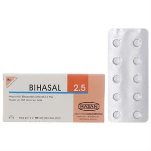Bihasal 2.5 trị tăng huyết áp, đau thắt ngực, suy tim