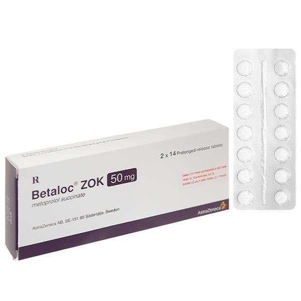 Betaloc ZOK 50mg trị tăng huyết áp, đau thắt ngực