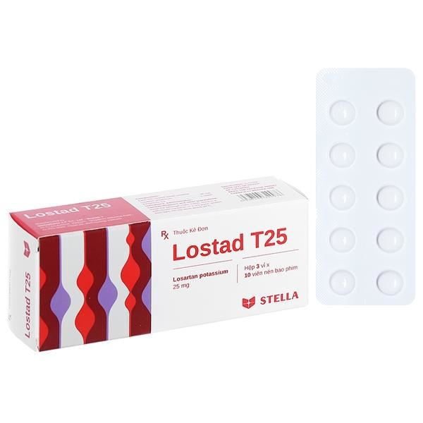 Lostad T25 trị tăng huyết áp, suy tim, nhồi máu cơ tim