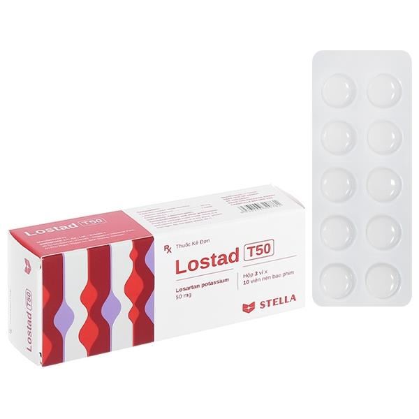 Lostad T50 trị tăng huyết áp, suy tim, nhồi máu cơ tim