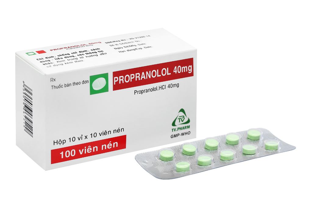 Propranolol TV.Pharm 40mg trị tăng huyết áp, đau thắt ngực