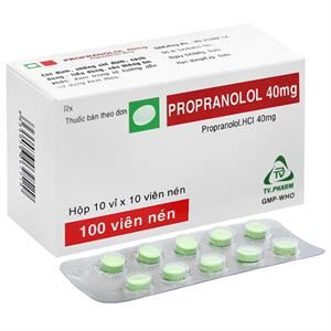 Propranolol TV.Pharm 40mg trị tăng huyết áp, đau thắt ngực