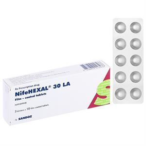NifeHEXAL 30 LA trị tăng huyết áp, dự phòng trị đau thắt ngực