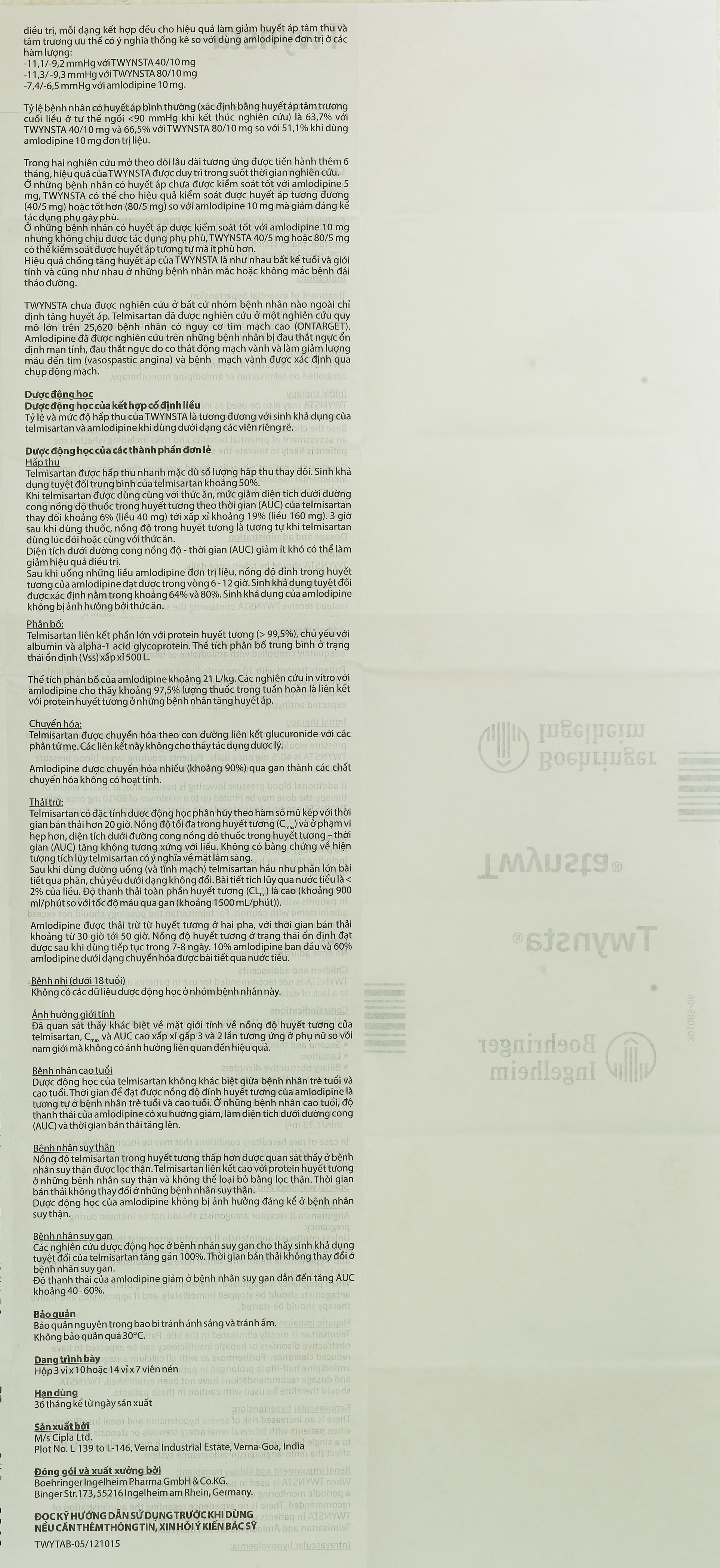 Twynsta 80mg/5mg điều trị tăng huyết áp vô căn (14 vỉ x 7 viên) - 10