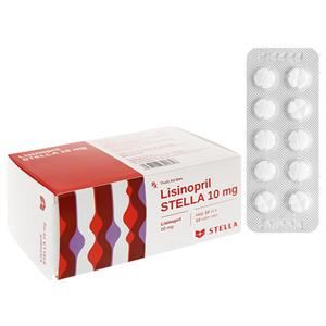 Lisinopril Stella 10mg trị tăng huyết áp, suy tim