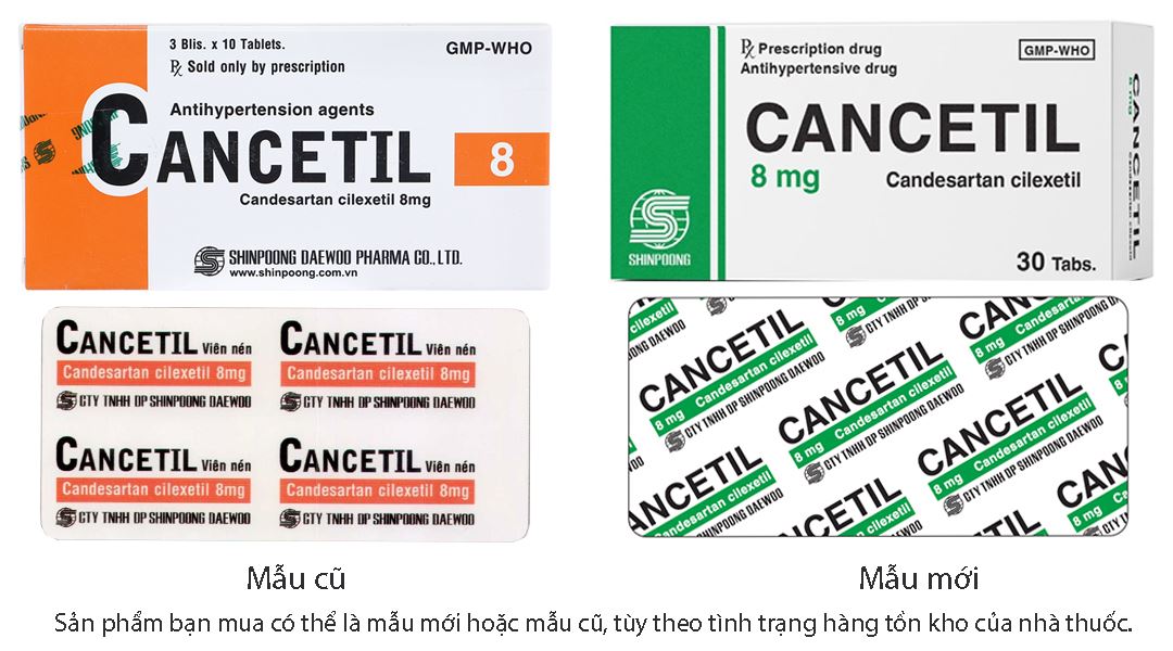 Cancetil 8mg điều trị tăng huyết áp, suy tim