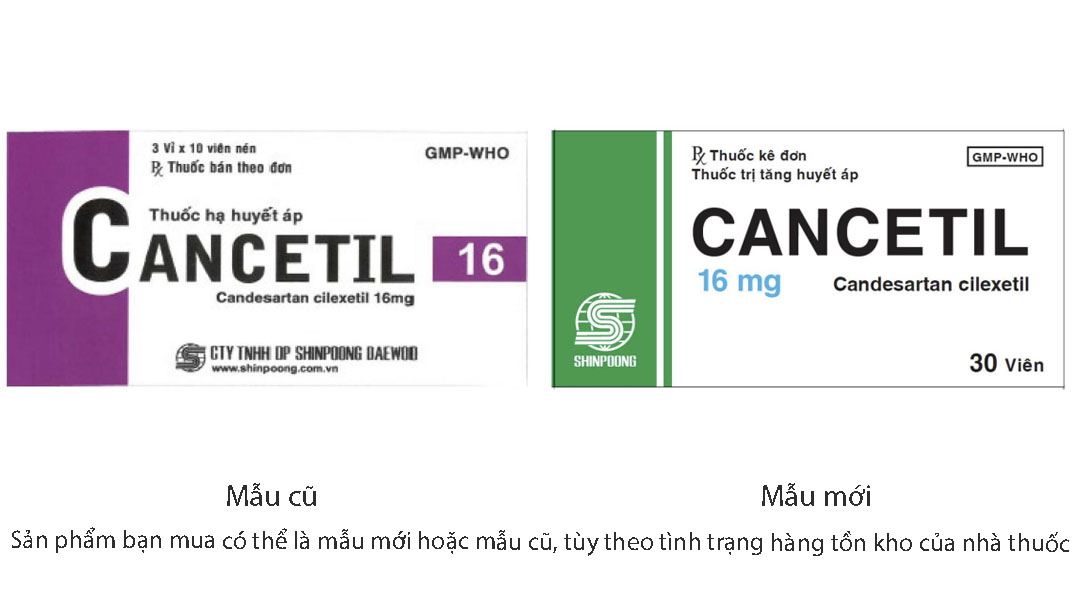 Cancetil 16mg trị tăng huyết áp, suy tim