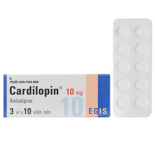 Cardilopin 10mg trị tăng huyết áp, đau thắt ngực