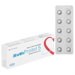 SaViProlol 5 trị tăng huyết áp, đau thắt ngực