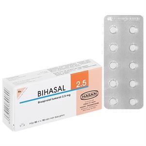 Bihasal 2.5 trị tăng huyết áp, đau thắt ngực, suy tim