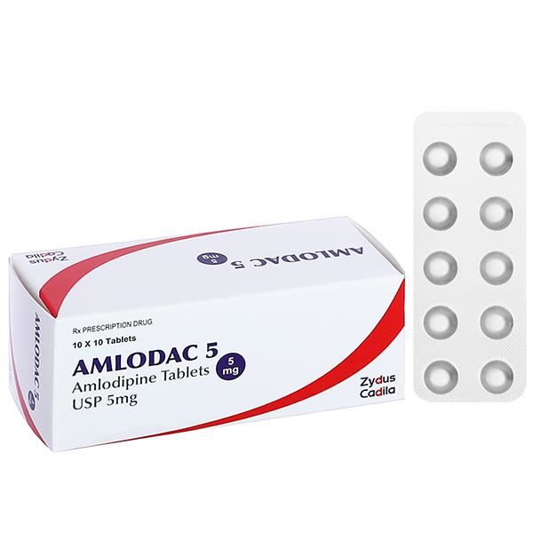 Amlodac 5 trị tăng huyết áp, đau thắt ngực