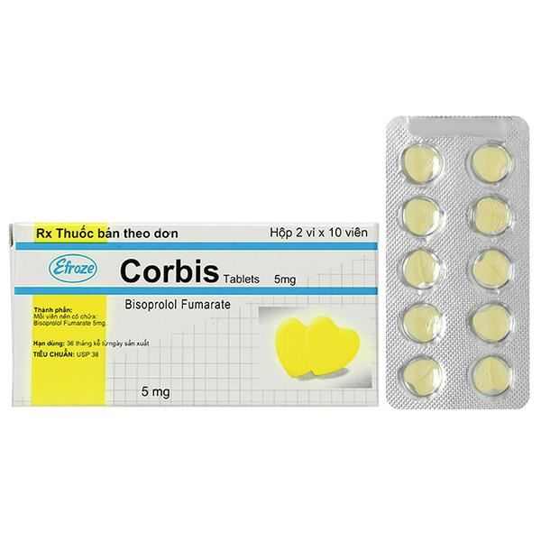 Corbis Tablets 5mg trị tăng huyết áp, đau thắt ngực