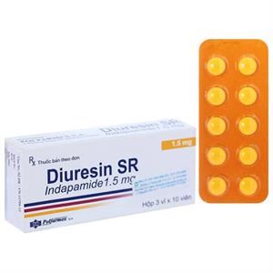 Diuresin SR 1.5mg trị tăng huyết áp, phù do suy tim (3 vỉ x 10 viên ...