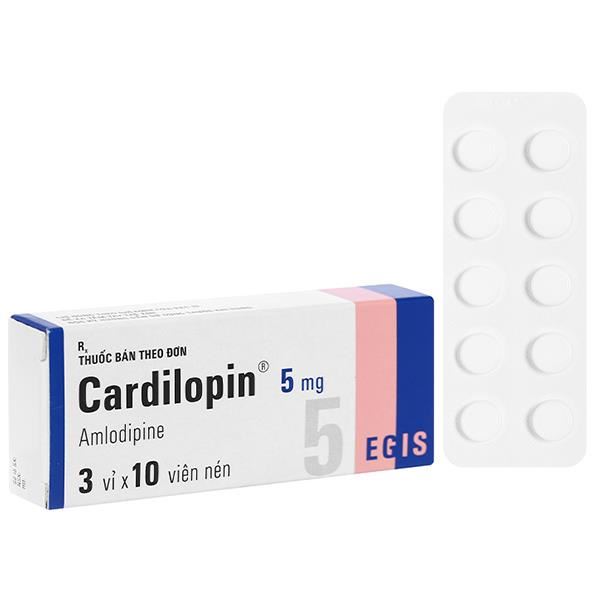 Cardilopin 5mg trị tăng huyết áp, đau thắt ngực