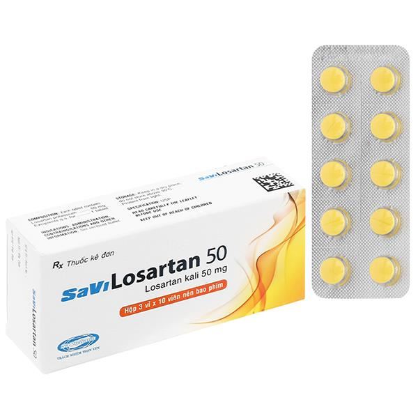 SaVi Losartan 50 trị tăng huyết áp nguyên phát