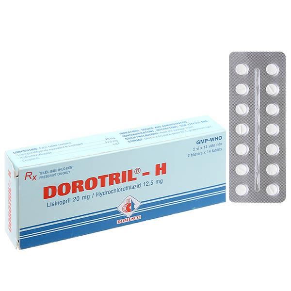 Dorotril - H 20mg/12.5mg trị tăng huyết áp