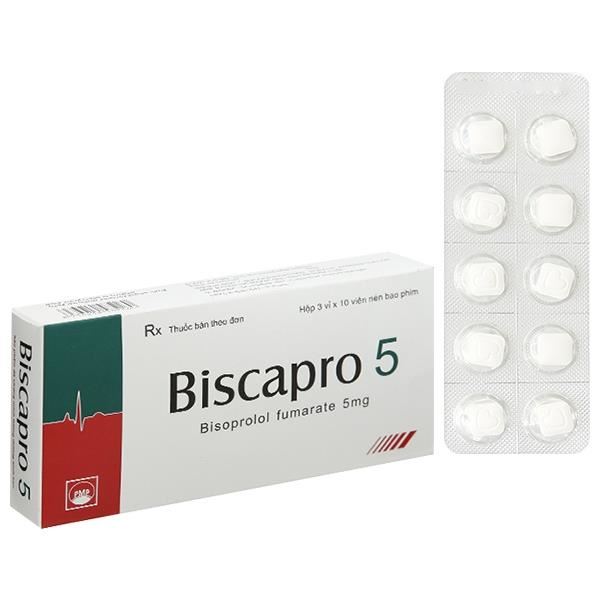Biscapro 5 trị tăng huyết áp, đau thắt ngực