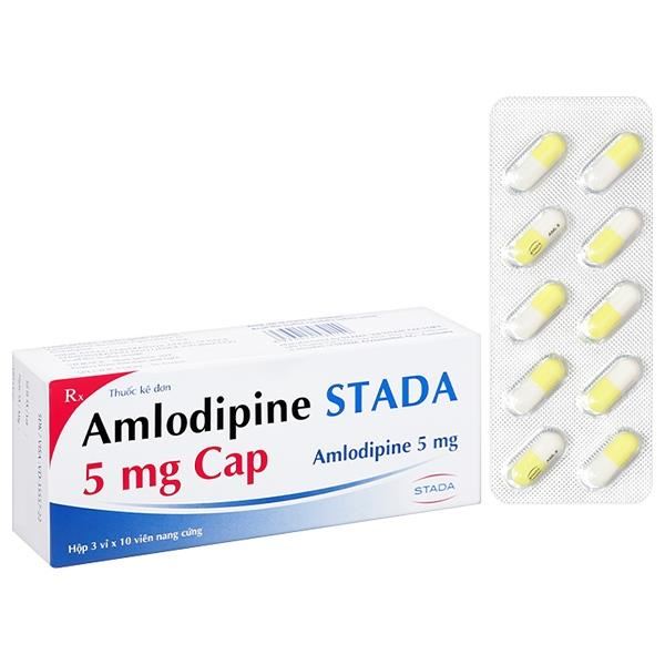 Amlodipine Stada 5mg Cap điều trị cao huyết áp, đau thắt ngực