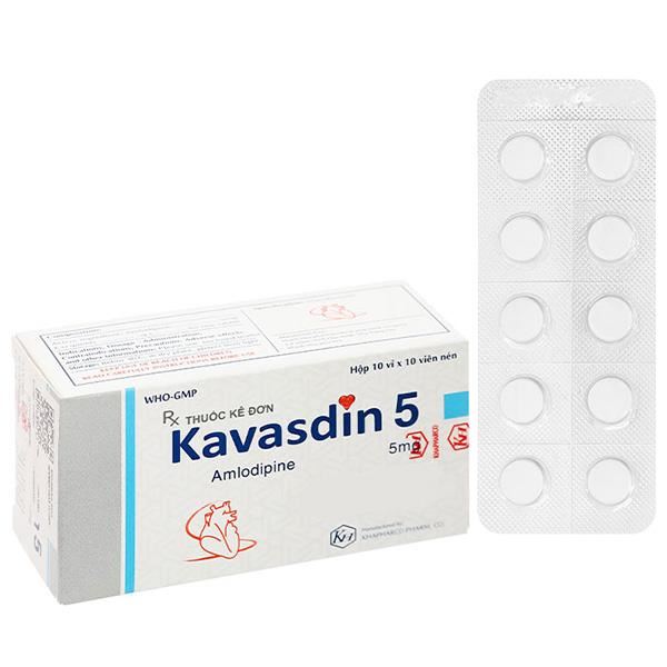 Kavasdin 5 trị tăng huyết áp, đau thắt ngực