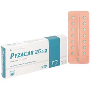 Pyzacar 25mg trị tăng huyết áp, suy tim mạn tính