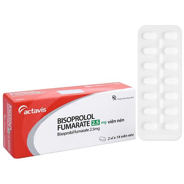 Bisoprolol Fumarate 2.5mg trị tăng huyết áp, đau thắt ngực
