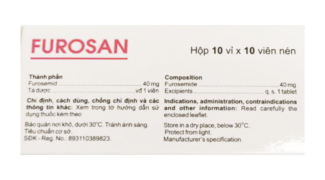 Furosan 40mg trị tình trạng phù trong suy tim sung huyết