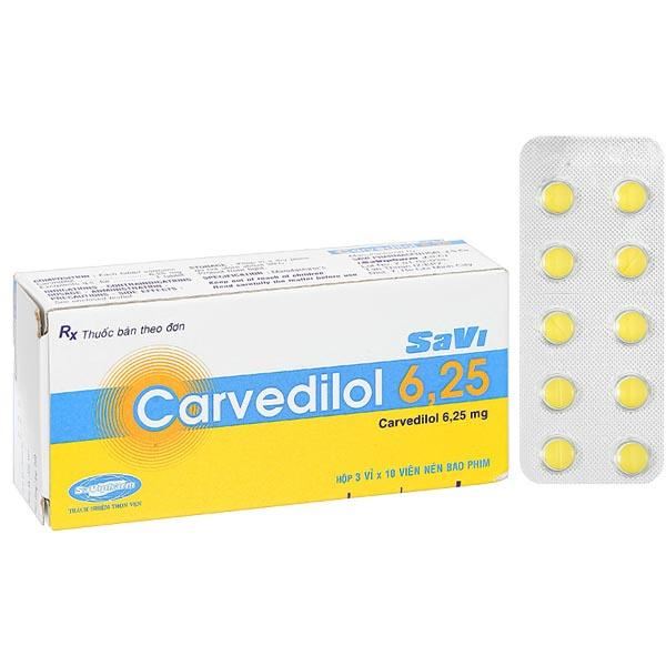 Savi Carvedilol 6.25mg trị tăng huyết áp