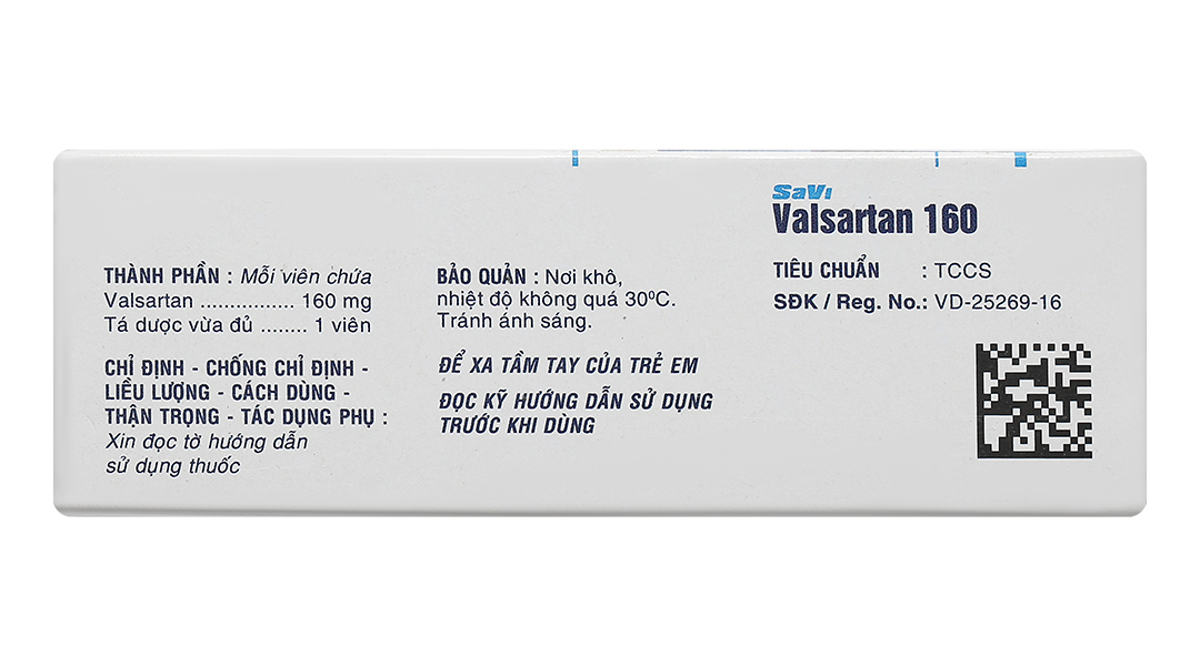 Savi Valsartan 160 trị tăng huyết áp, suy tim