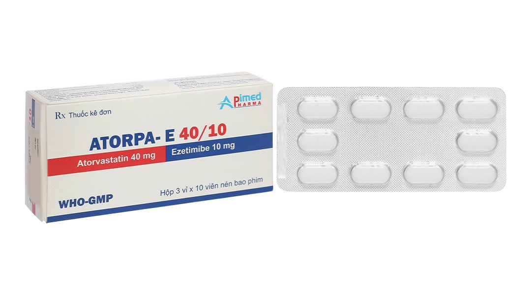 Atorpa-E 40/10 phòng ngừa bệnh tim mạch và trị tăng cholesterol máu