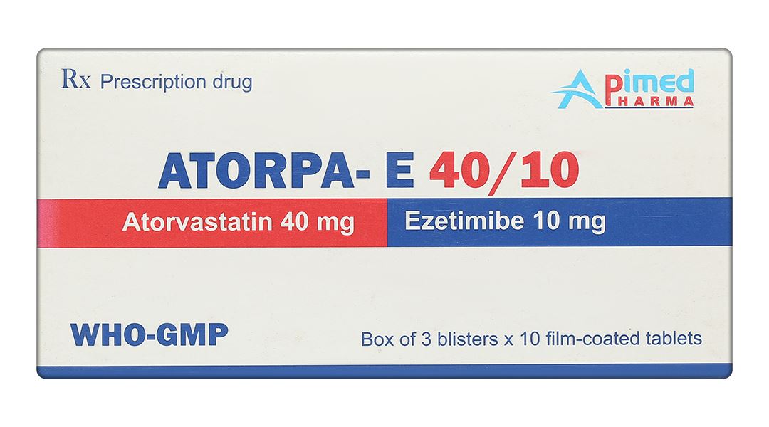 Atorpa-E 40/10 phòng ngừa bệnh tim mạch và trị tăng cholesterol máu