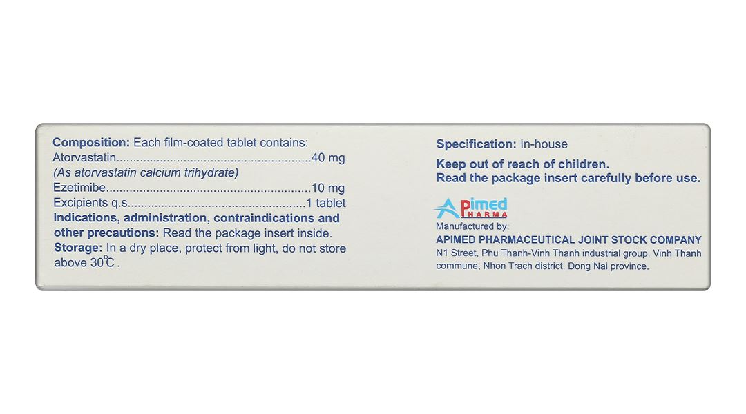 Atorpa-E 40/10 phòng ngừa bệnh tim mạch và trị tăng cholesterol máu