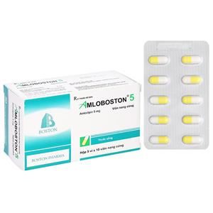 Amloboston 5 trị tăng huyết áp, đau thắt ngực