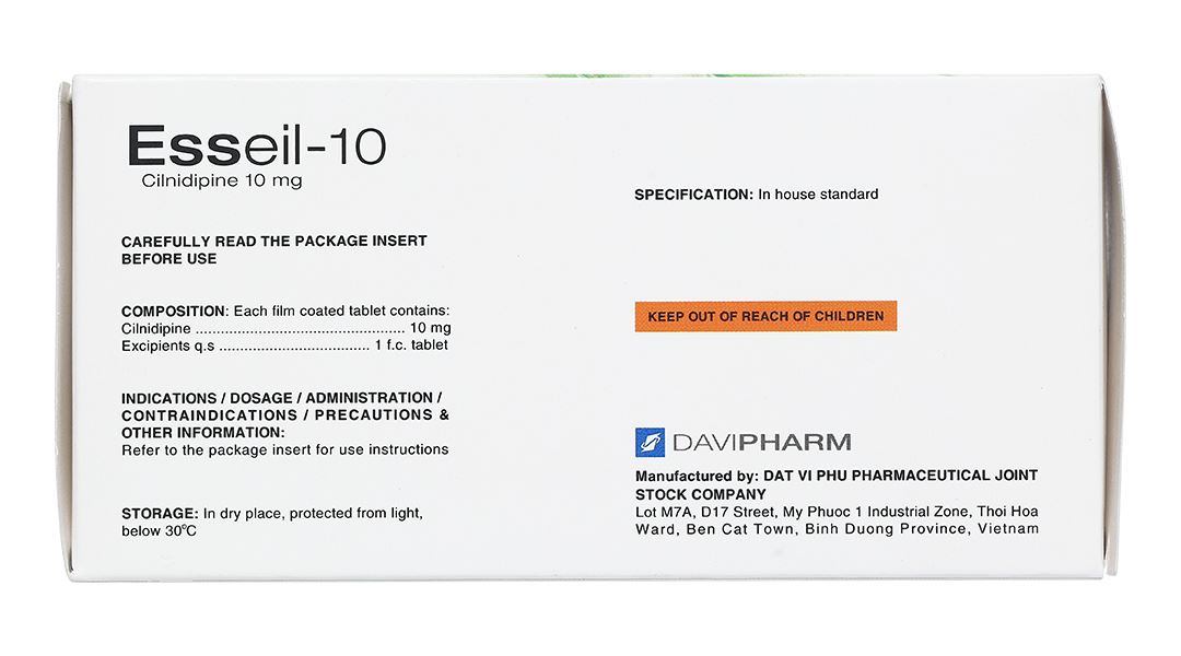 Esseil-10 chỉ định trong điều trị tăng huyết áp