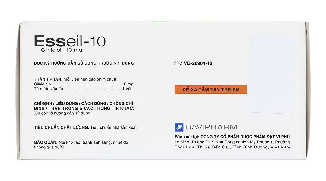 Esseil-10 chỉ định trong điều trị tăng huyết áp