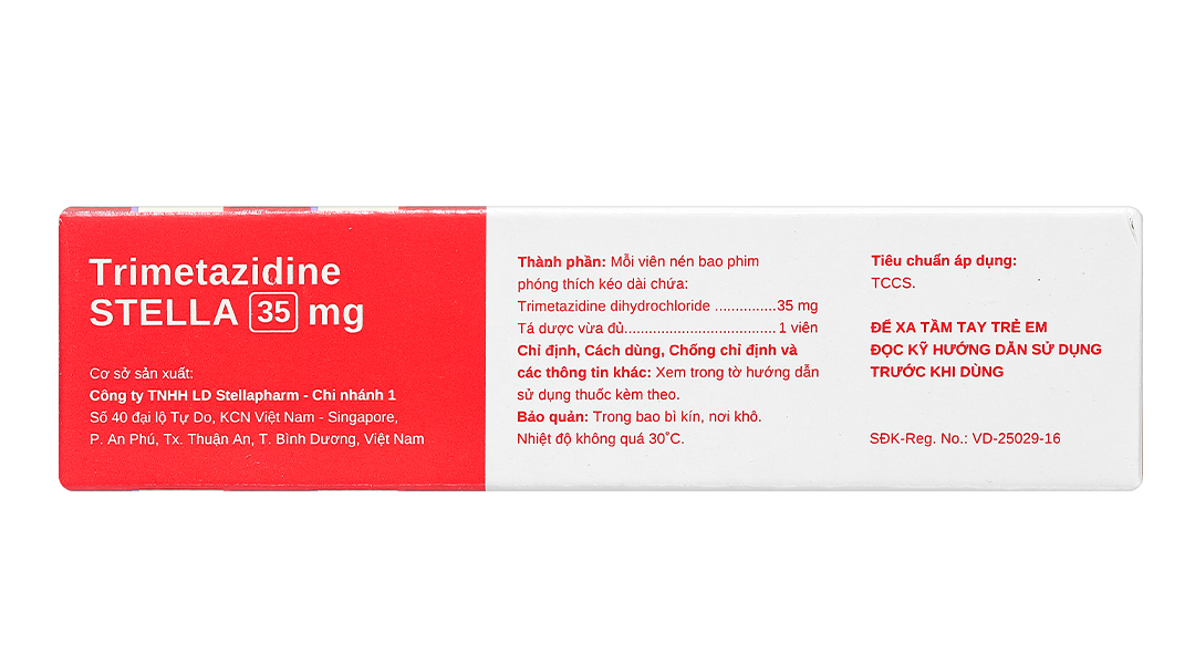 Trimetazidine Stella 35mg trị triệu chứng ở bệnh đau thắt ngực ổn định