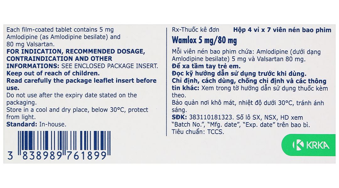 Wamlox 5mg/80mg trị tăng huyết áp vô căn (4 vỉ x 7 viên) - 10