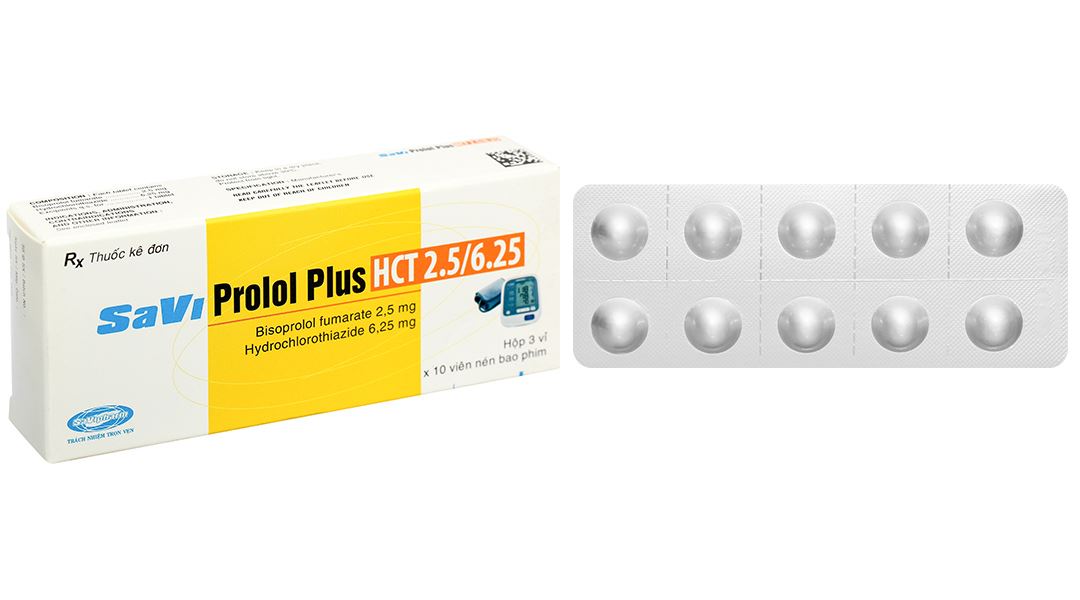 Savi Prolol Plus HCT 2.5/6.25 kiểm soát tình trạng tăng huyết áp