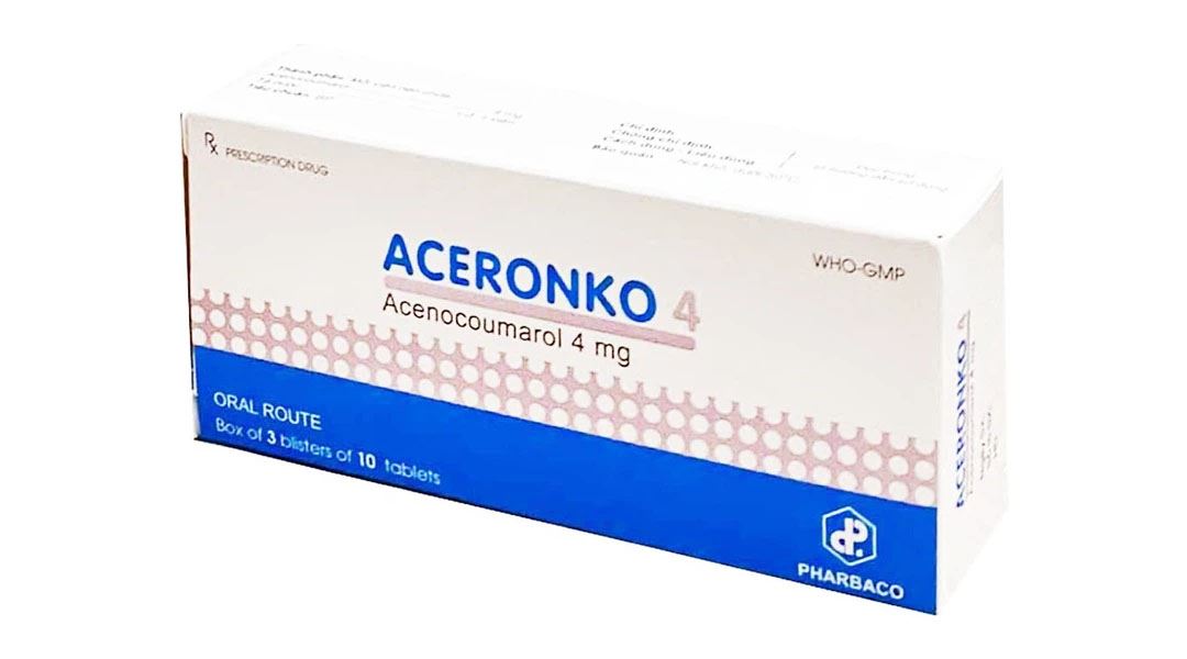 Aceronko 4mg điều trị bệnh tim gây tắc mạch, nhồi máu cơ tim