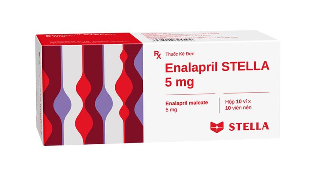 Enalapril Stella 5mg trị tăng huyết áp, suy tim