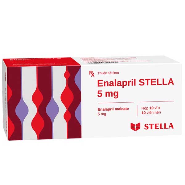 Enalapril Stella 5mg trị tăng huyết áp, suy tim