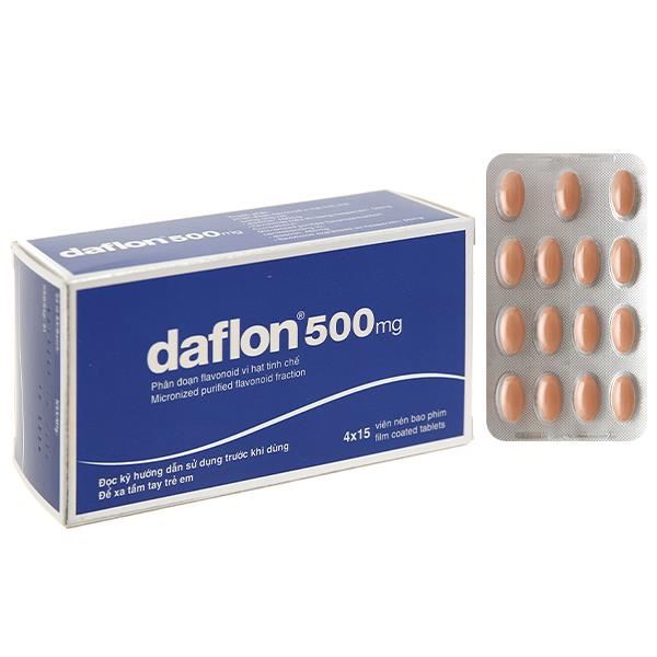 Daflon 500mg trị rối loạn tuần hoàn tĩnh mạch và triệu chứng trĩ cấp